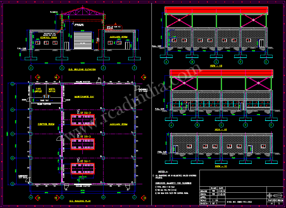 LAYOUT OF DG BLDG